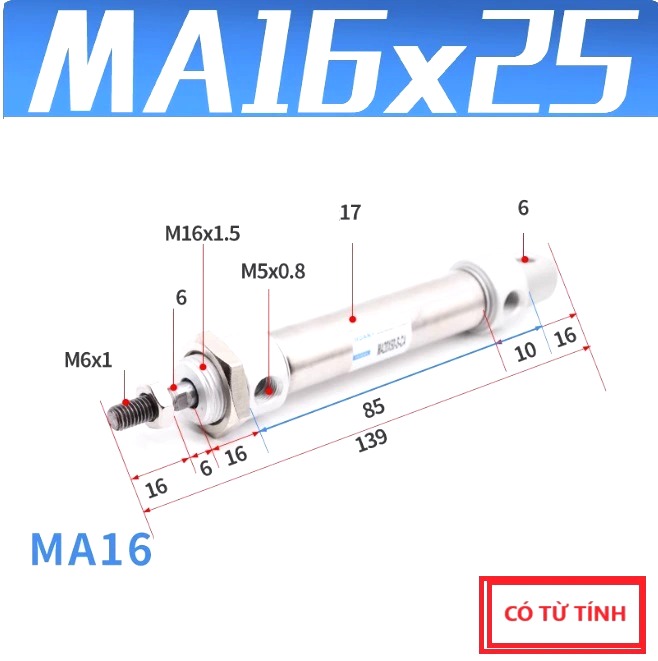 Xi lanh khí nén MA16x25