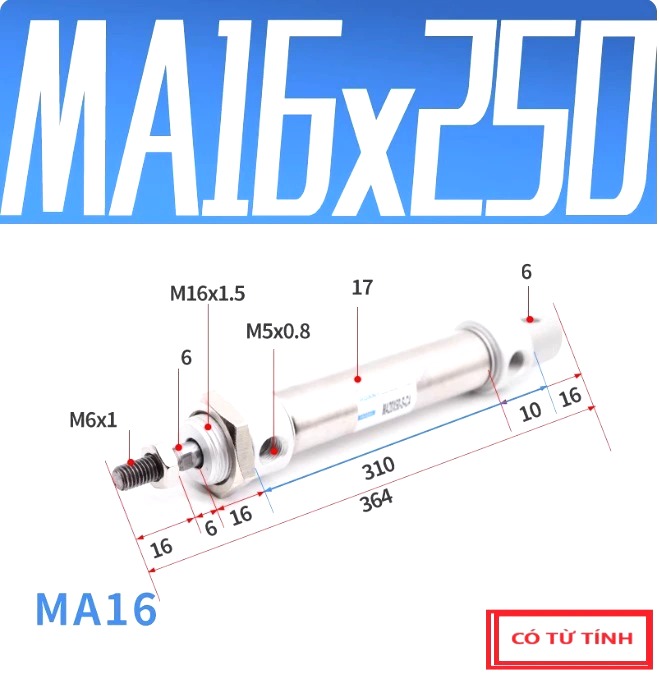 Xi lanh khí nén MA16x250