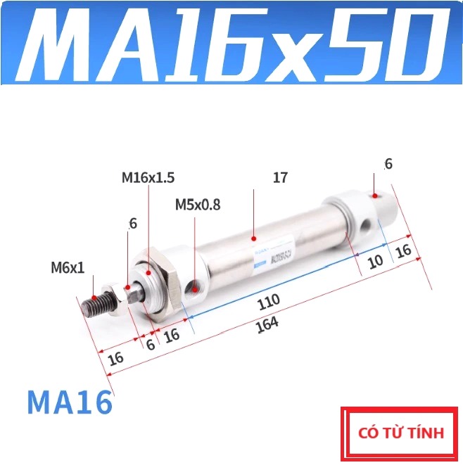 Xi lanh khí nén MA16x50