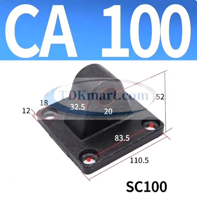 Đế chân xi lanh khí nén ca100