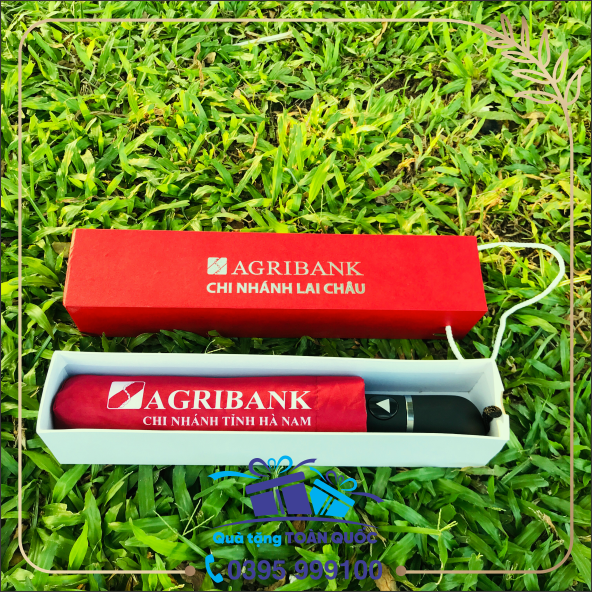 ô dù gập 3 tự động 1 chiều, ô dù in logo ngân hàng Agribank, ô dù cầm tay in logo, xưởng sản xuất ô dù giá gốc, in logo lên ô dù, quà tặng tết, bộ quà tặng ô dù, hộp giấy đựng ô dù