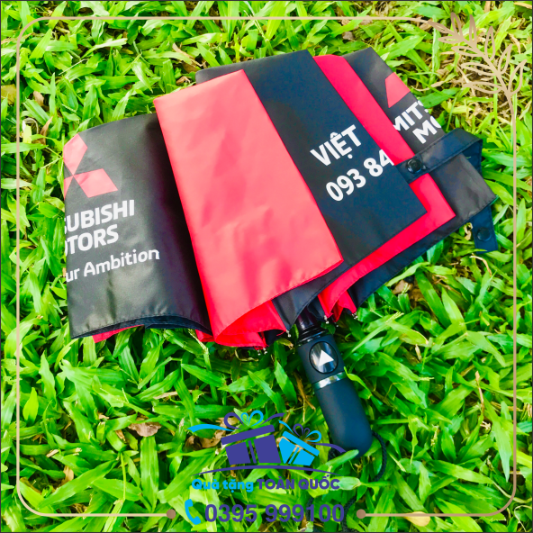 ô dù in logo Mitsubishi, ô dù gập 3 tự động 1 chiều, ô dù cầm tay in logo, ô dù quảng cáo, quà tặng dưới 150k, quà tặng tết, quà tặng khuyến mại
