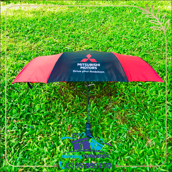 ô dù in logo Mitsubishi, ô dù gập 3 tự động 1 chiều, ô dù cầm tay in logo, ô dù quảng cáo, quà tặng dưới 150k, quà tặng công nhân giá rẻ