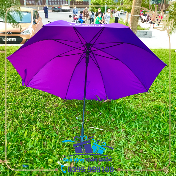 ô dù TP Bank, ô dù mầu tím, ô dù in logo mầu chuyển, dù cầm tay cán thẳng, ô dù in logo theo yêu cầu, ô dù ngân hàng, ô dù thẳng R70cm, xưởng sản xuất ô dù cầm tay in logo, quà tặng tết dưới 150k