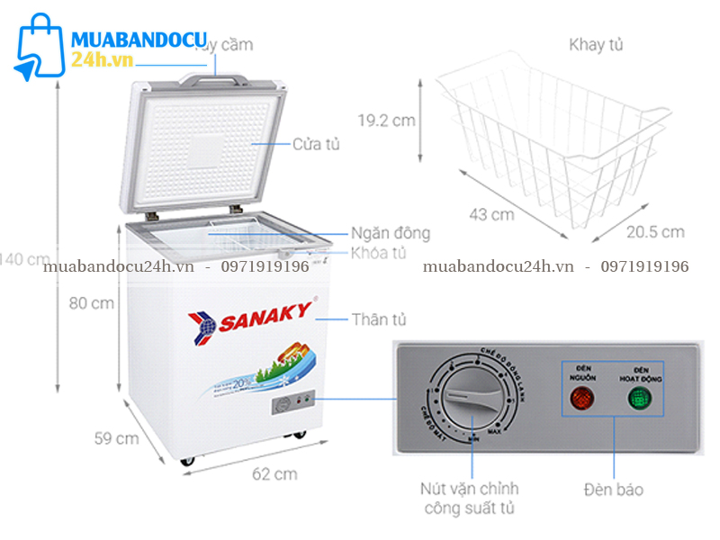 tủ đông sanaky inverter cũ