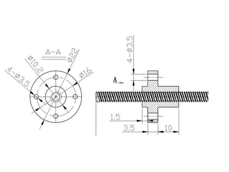 Đai ốc Vít me T8 bước 8