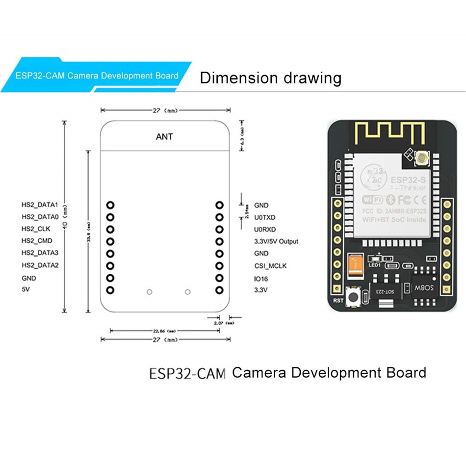 ESP32-CAM Bluetooth Camera OV2640 Module