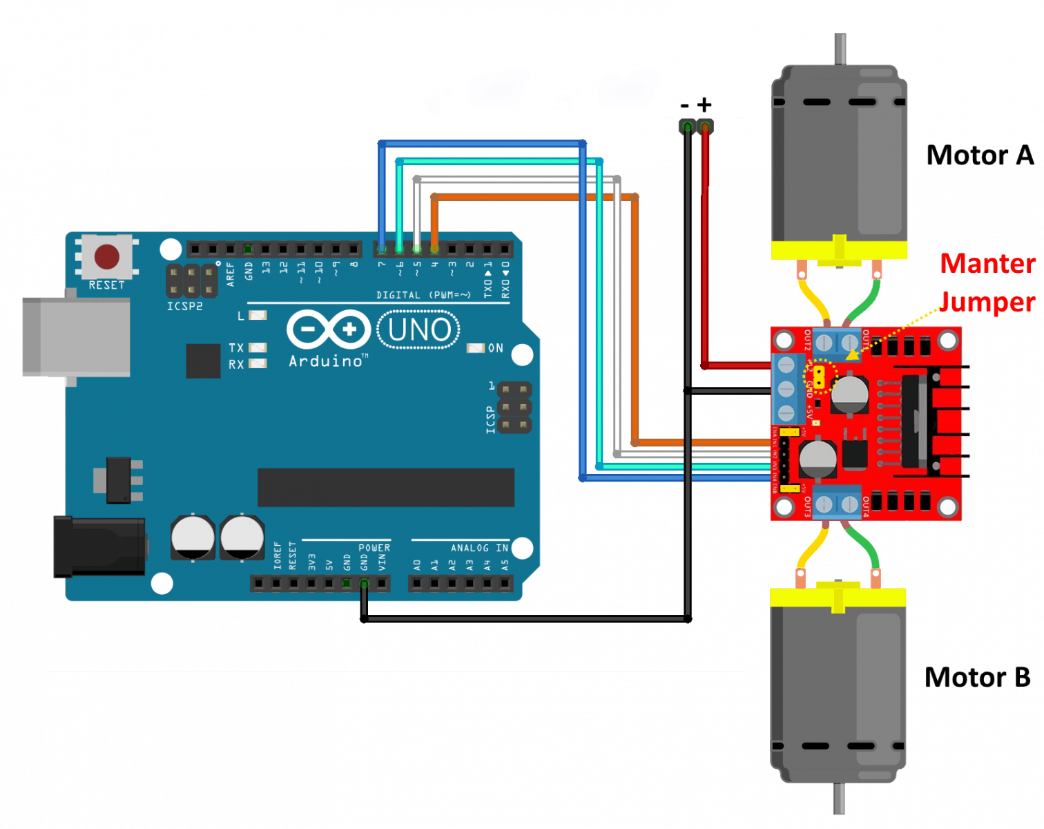 Cách nối dây L298N