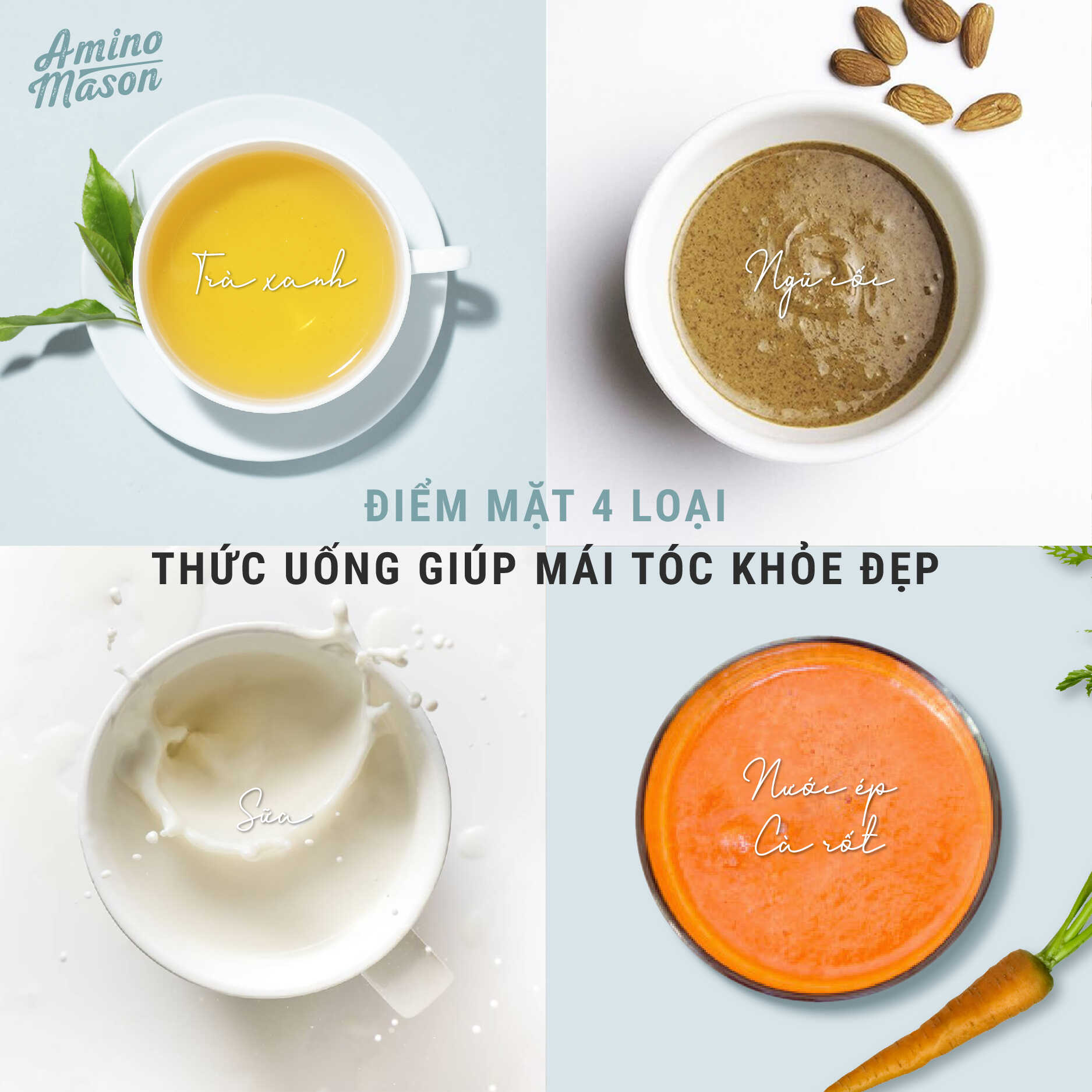 ĐIỂM MẶT 4 LOẠI THỨC UỐNG GIÚP MÁI TÓC KHỎE ĐẸP