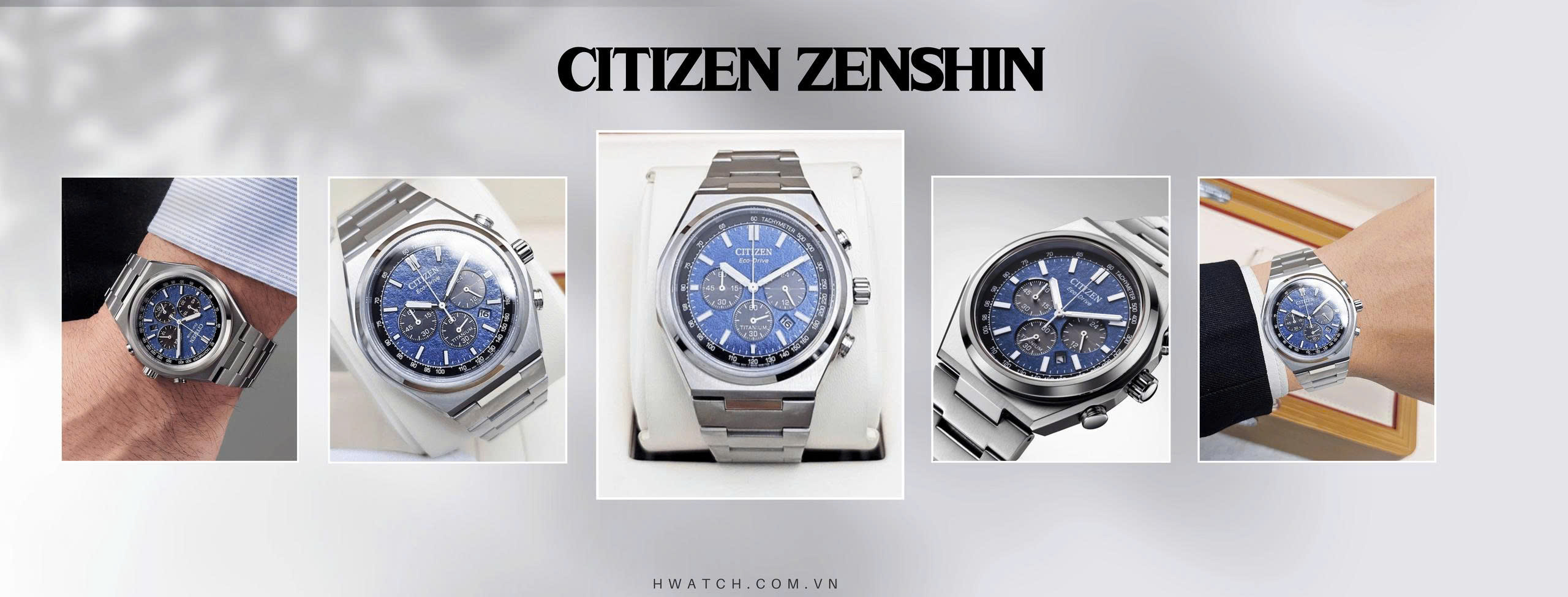 Citizen Zenshin Eco-Drive Super Titanium Chronograph CA4610-85L xanh dương