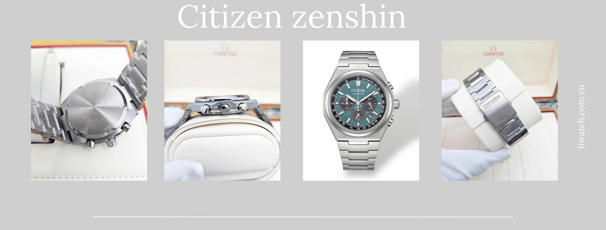 Citizen Zenshin Eco-Drive Super Titanium Chronograph CA4610-85X xanh lá