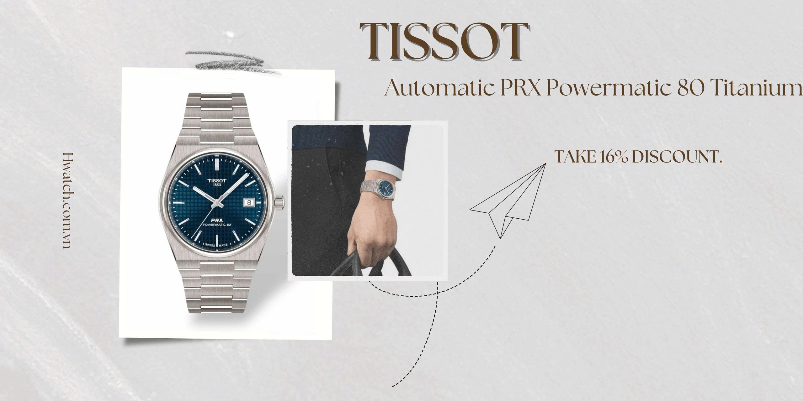 Tissot Automatic PRX 38mm Powermatic 80 Titanium T137.807.44.041.00 ( T1378074404100 )