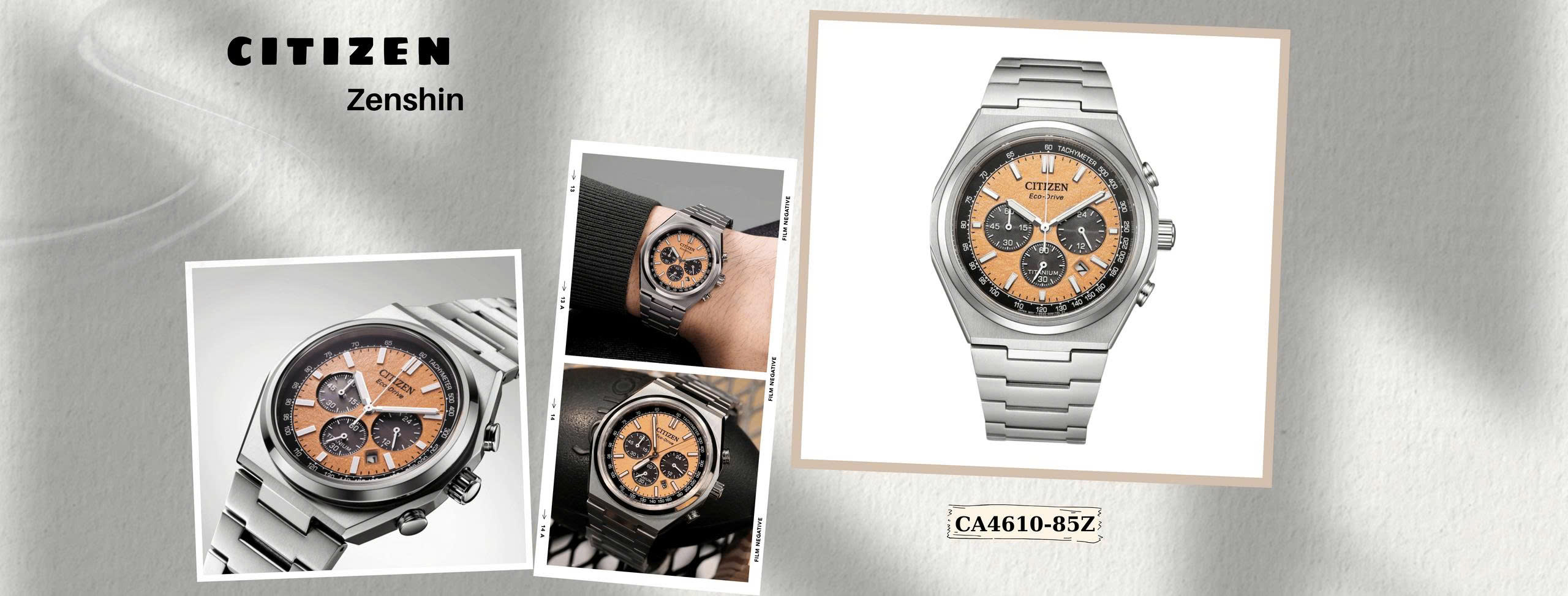 Tổng Quan Citizen Zenshin Eco-Drive Super Titanium Chronograph CA4610-85Z cam