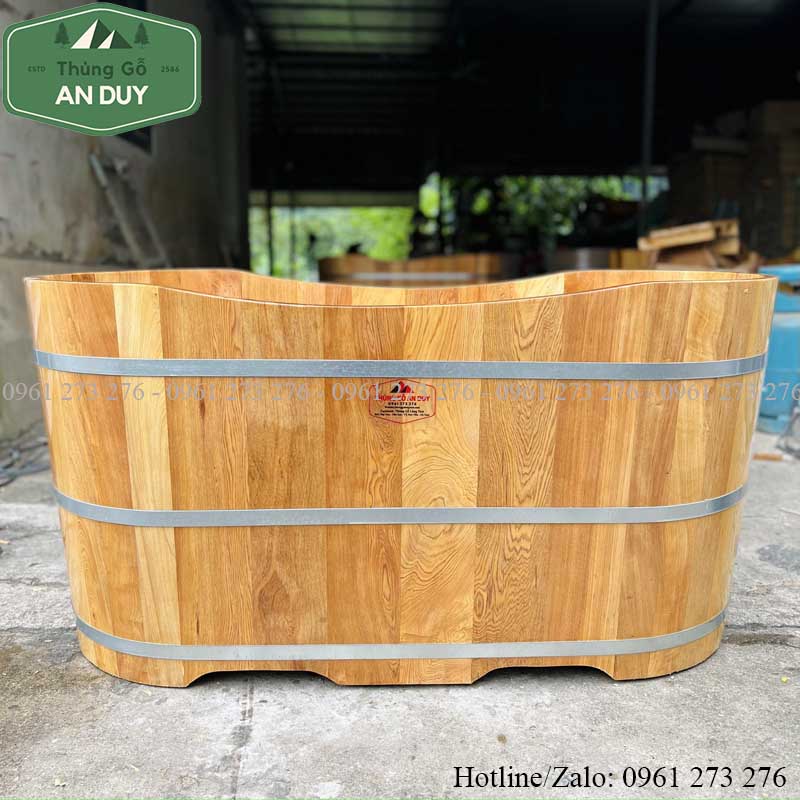 Mẫu bồn tắm gỗ PơMu dáng Oval Ninh Thuận