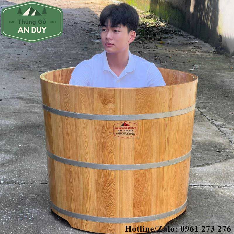 Bồn tắm tròn gỗ Pơmu Lào Cai cao cấp