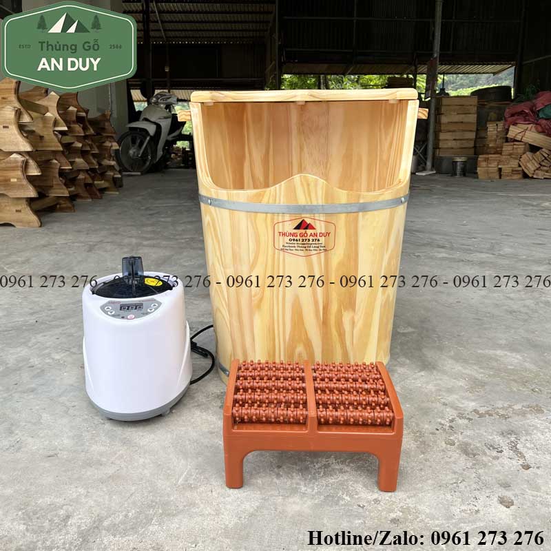 Hình ảnh mặt trước Thùng gỗ xông chân