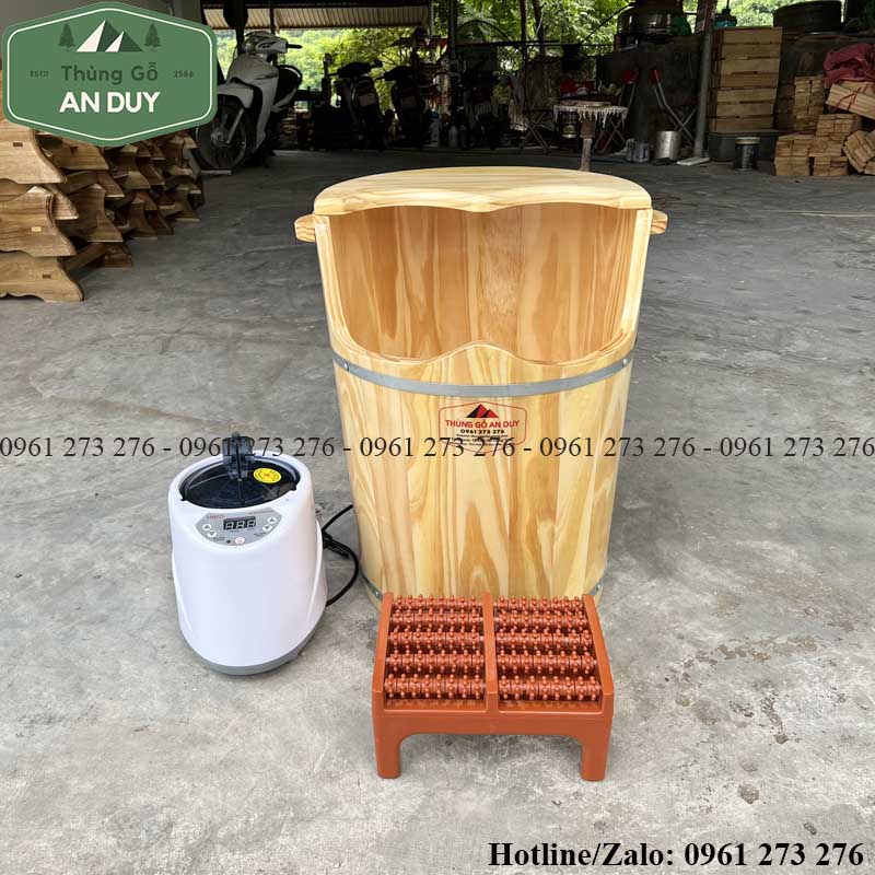 Thùng gỗ xông chân