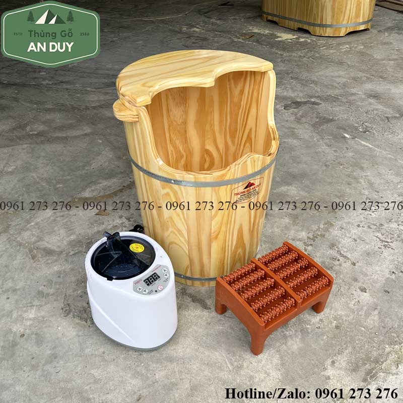 Thùng gỗ xông hơi chân