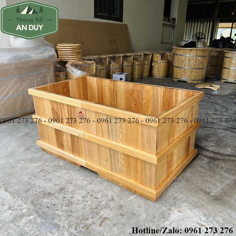 bồn tắm bằng gỗ pơmu cao cấp