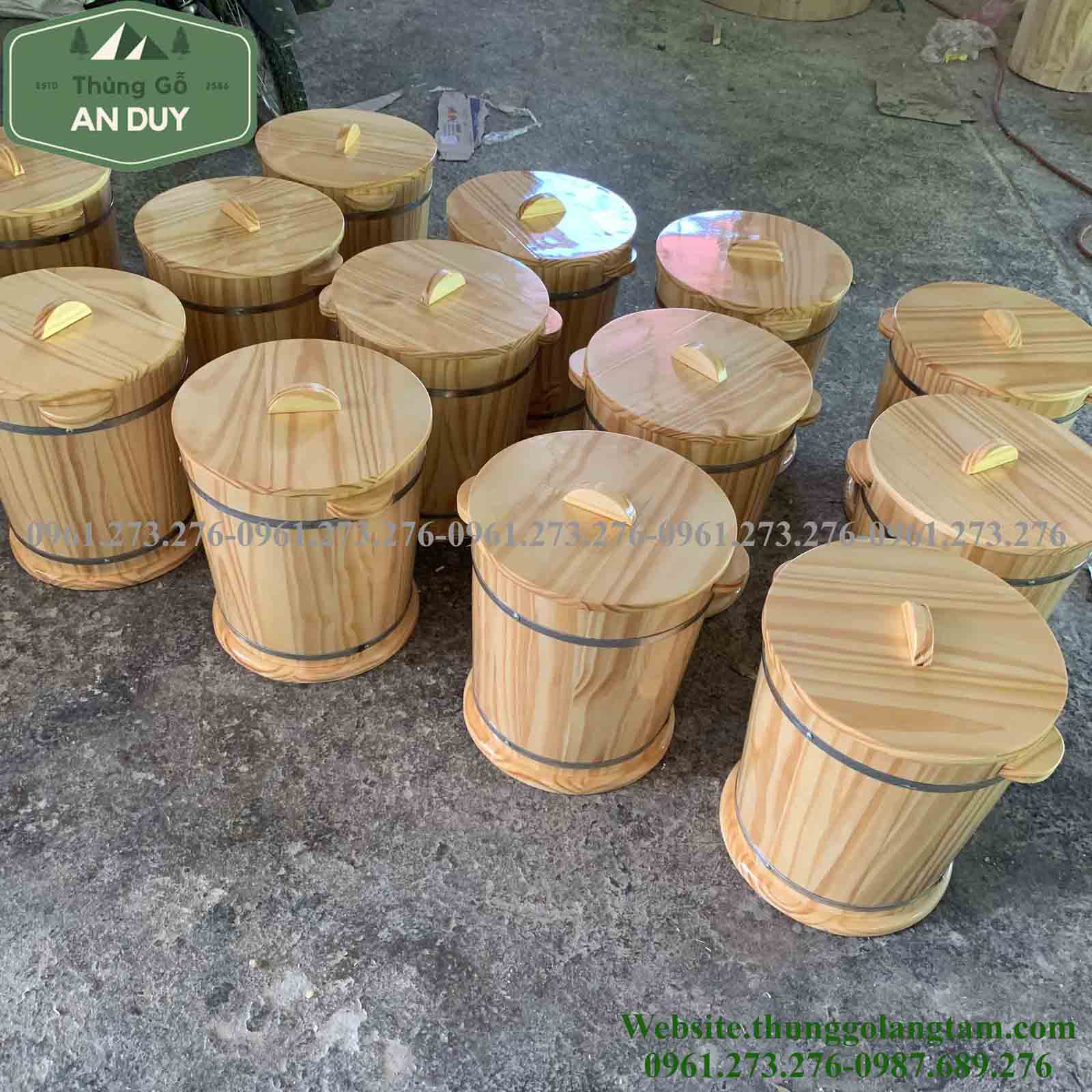 Thùng đựng gạo bằng gỗ 20kg