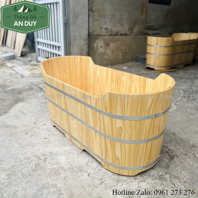 Bồn Tắm Gỗ Thông Cắt Giữa