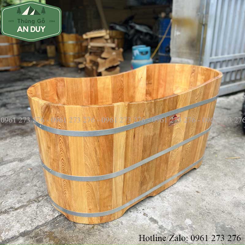 Bồn Tắm Gỗ Pơ mu Dáng Oval