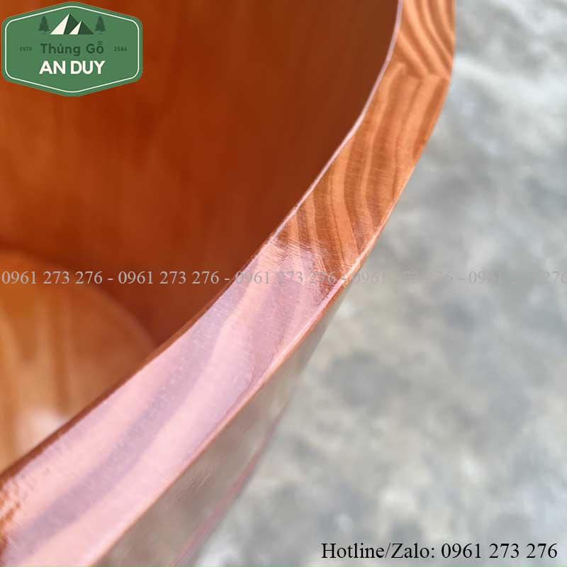 Bồn Tắm Tròn Gỗ Thông Màu Cánh Gián