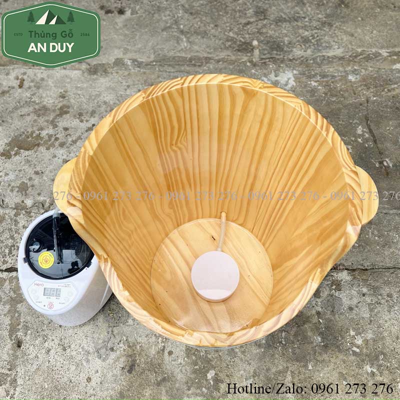 Hình ảnh mặt trong Thùng gỗ xông hơi chân
