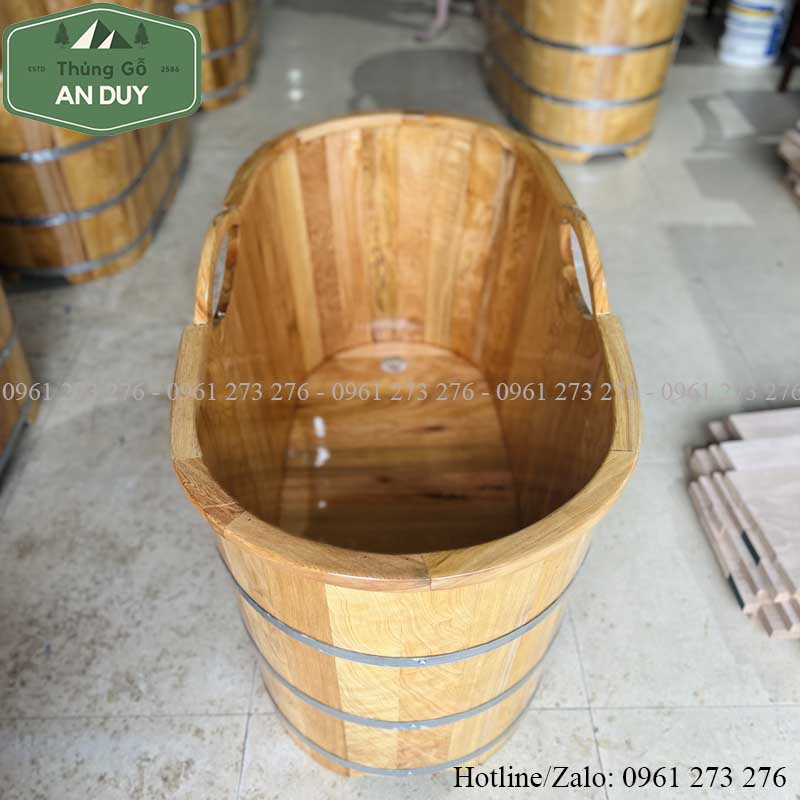 Bồn Tắm Gỗ Pơ Mu Tay Cầm