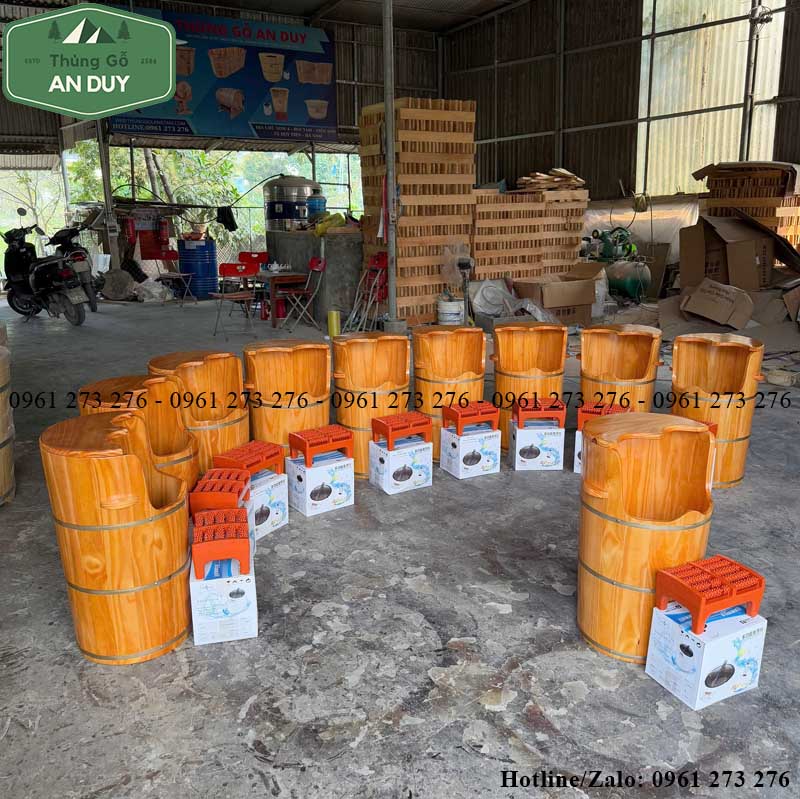 Thùng xông chân trị liệu sơn màu cánh gián