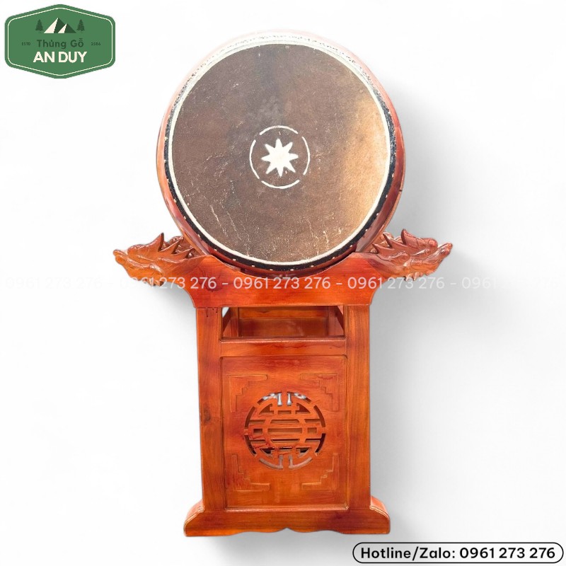 Trống chùa gỗ mít da trâu