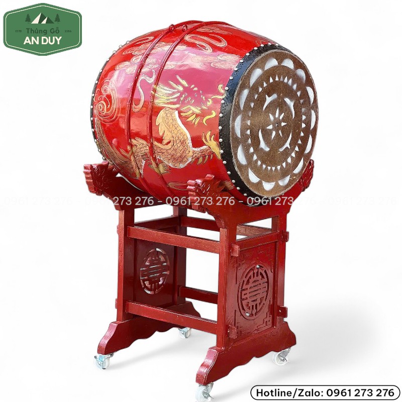 Bộ Trống Đình Chùa lắp bánh xe