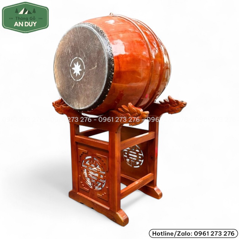 Trống chùa gỗ mít da trâu