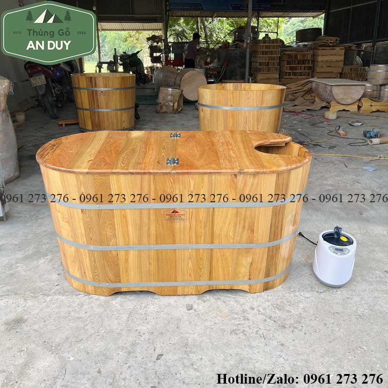 Thùng gỗ ngâm người kết hợp xông hơi