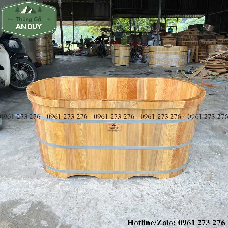 Bồn tắm gỗ Pơmu bo miệng