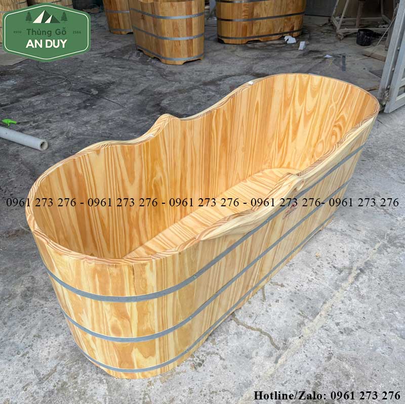 Bồn tắm gỗ Thông giá rẻ, gỗ Thông chuẩn 100%
