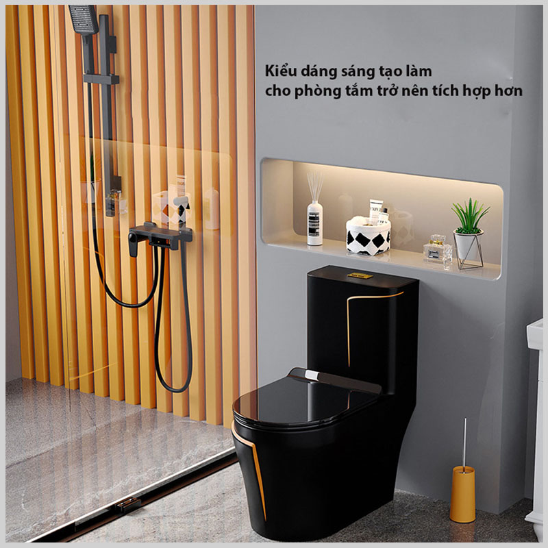 Men tuyết nano kháng khuẩn của bồn cầu SKL R6090Black