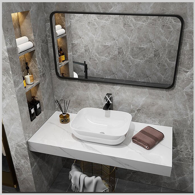 Bàn đá lavabo CB97 chống thấm, chống trầy, tích hợp giá đỡ tiện dụng