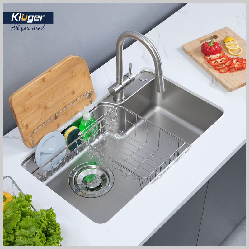 Bát rác 3 lớp Kluger KH8048SL, thoát nước nhanh, chống tắc nghẽn