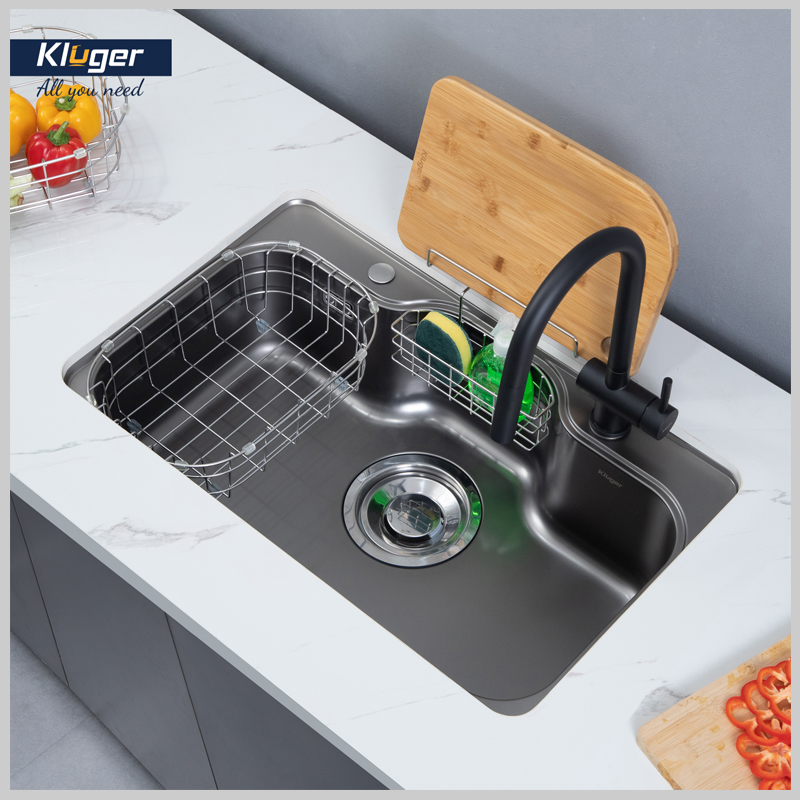 Bề mặt LINEN chống xước vượt trội của chậu rửa bát Kluger KT8050FB – chống bám dầu mỡ