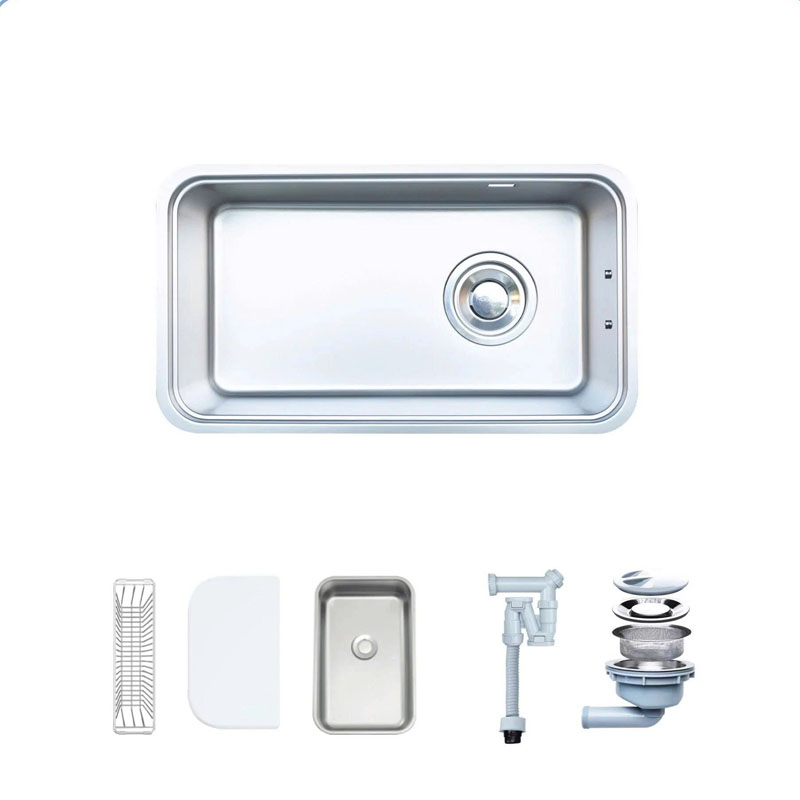 Bộ phụ kiện thớt cao cấp, chậu phụ inox và giá cài đi kèm bồn rửa VA203M