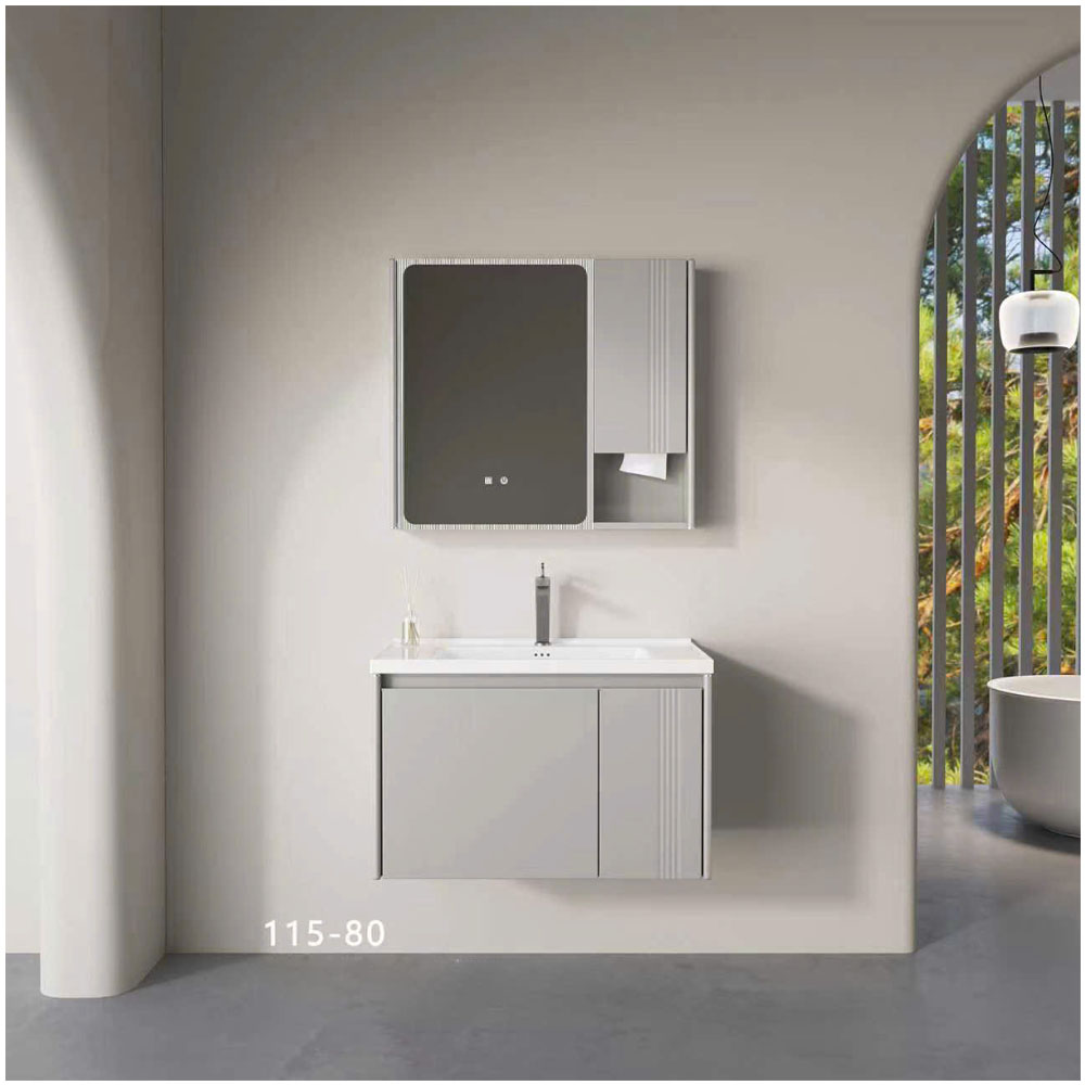 Bộ tủ chậu Lavabo Inox YS115 thiết kế cạnh bo tròn an toàn và hiện đại