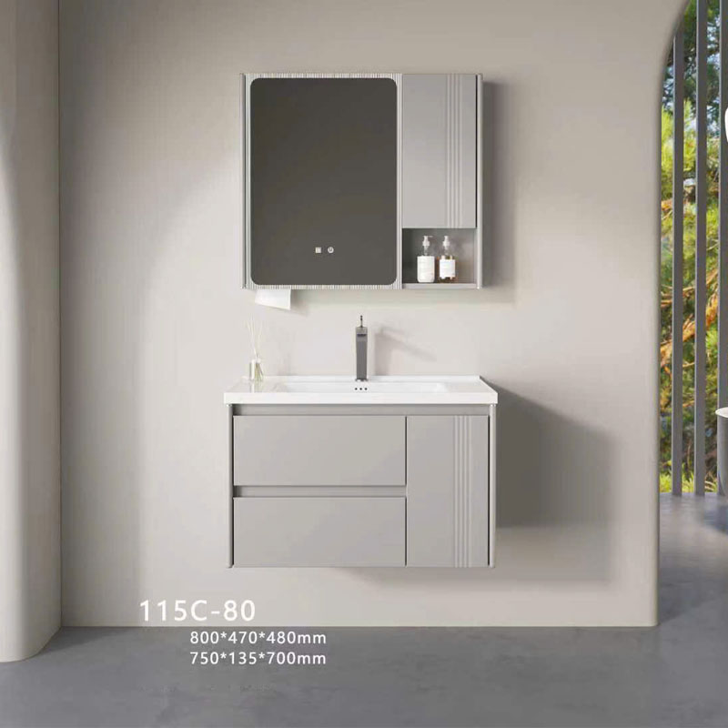 Bộ tủ chậu lavabo inox YS115C thiết kế hiện đại cho phòng tắm