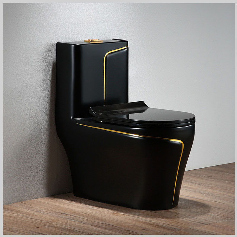 Bồn cầu 1 khối màu đen men tuyết sang trọng trong combo SKL82