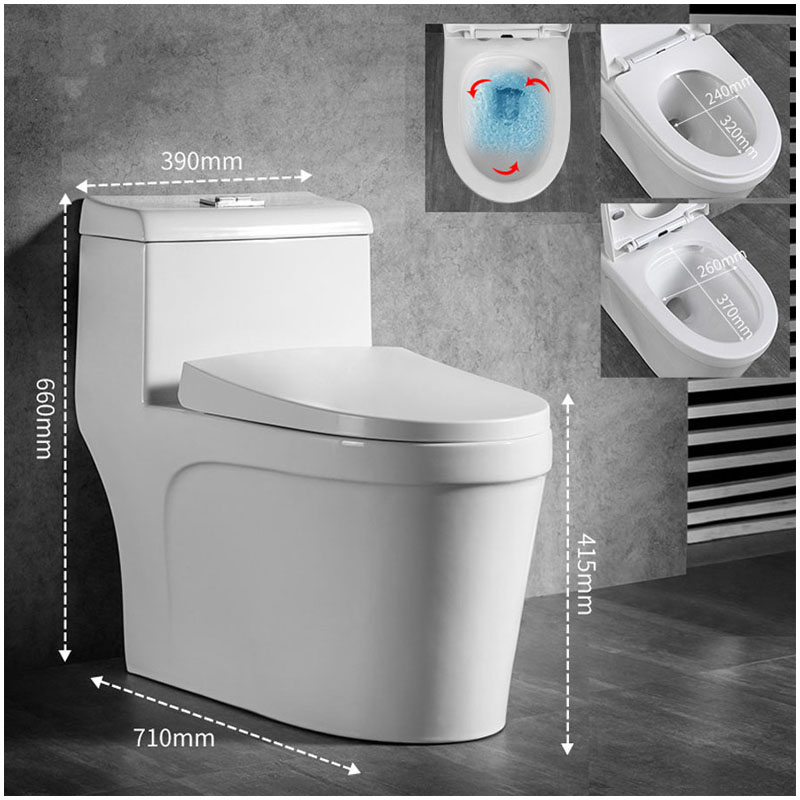 Bồn cầu 1 khối trong combo phòng tắm CB43