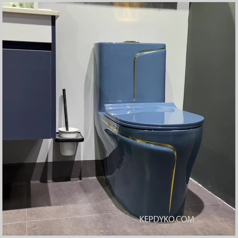 Bồn cầu 1 khối R35-8 màu xanh