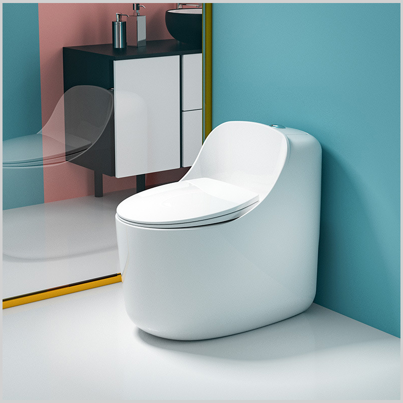 Bồn Cầu 1 Khối R37 dáng trứng thiết kế nguyên khối hiện đại