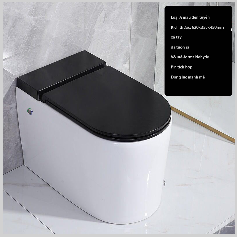 Bồn cầu cảm ứng đá chân R580 Black chính hãng, xả nước không chạm