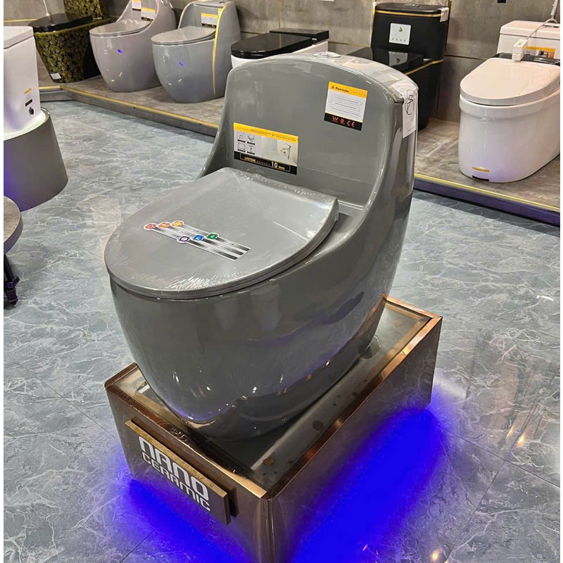 Bồn cầu CR36GR màu xám phủ men nano chống bám bẩn, dễ vệ sinh