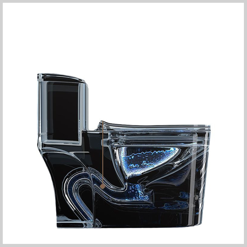 Bồn cầu 1 khối màu đen CR6608 xả xoáy Siphonic